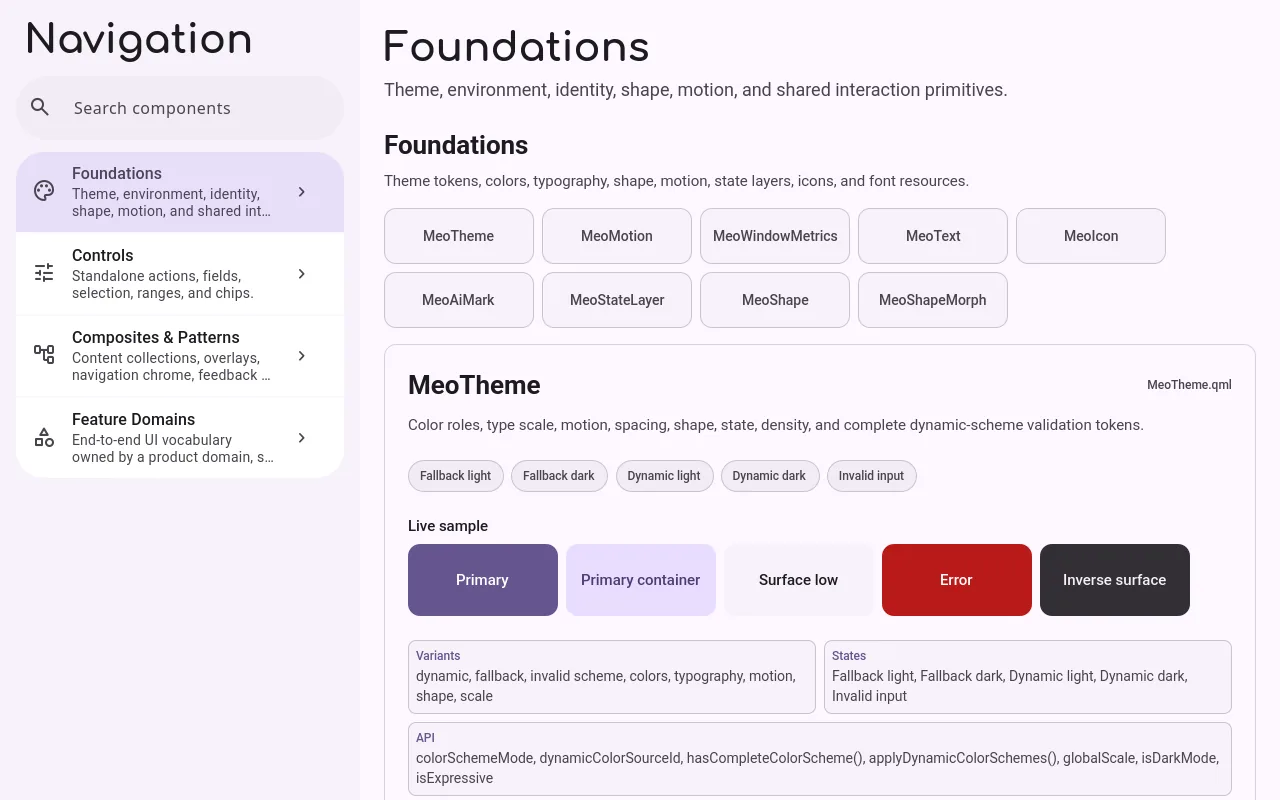 MeoUI component showcase